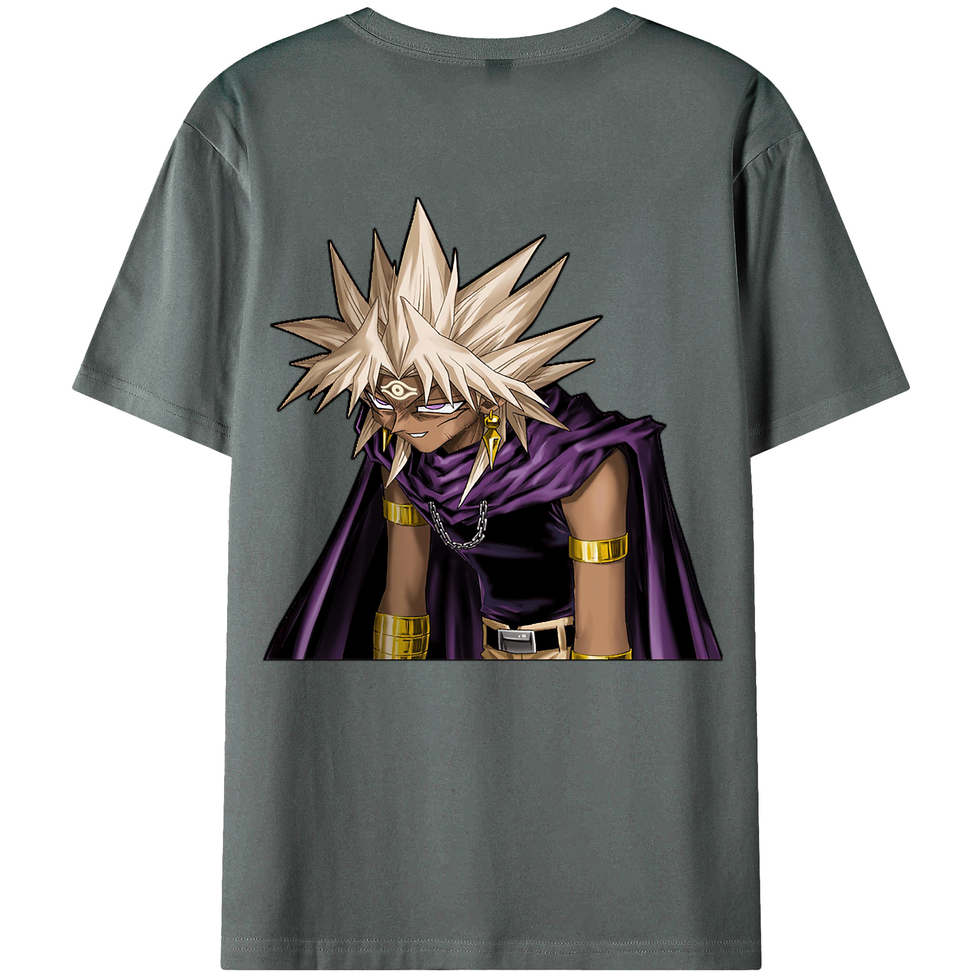 （画像用） 遊☆戯☆王 Yu-Gi-Oh! 綿100％ メンズ半袖Tシャツ（バックプリント） 通気性